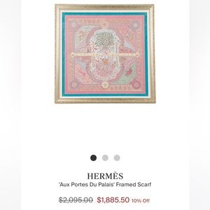 BRAND NEW VINTAGE FRAMED HERMÉS SCARF         (artist) 'Aux Portes Du Palais'